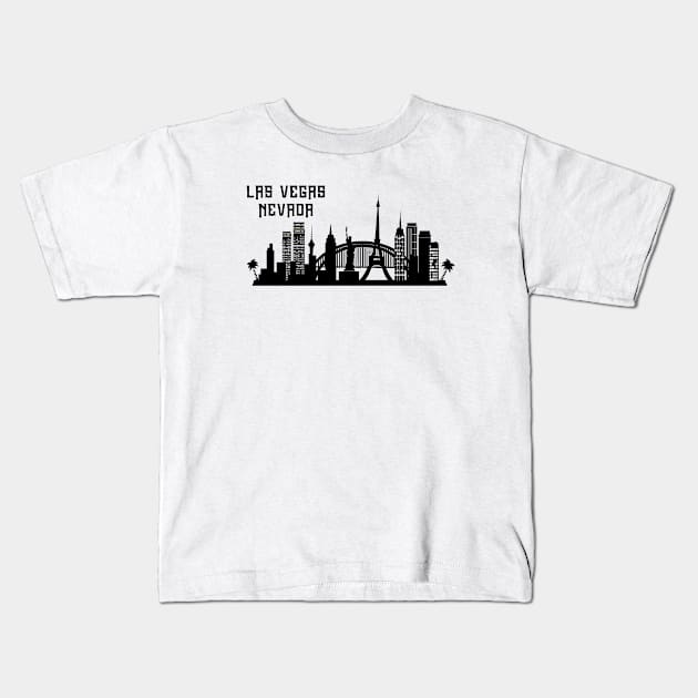 Las Vegas Nevada skyline Kids T-Shirt by Travellers